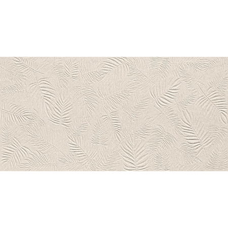 3D Wall Carve Leaf Ivory Matt Rectified 16" x 32"