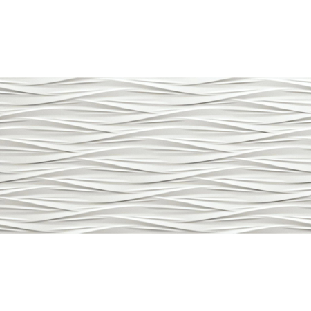 3D Wall Design Wind White Matt Rectified 16" x 32"