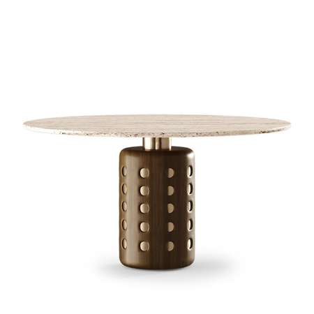 Marlon Dining Table, Top: Travertino Marble