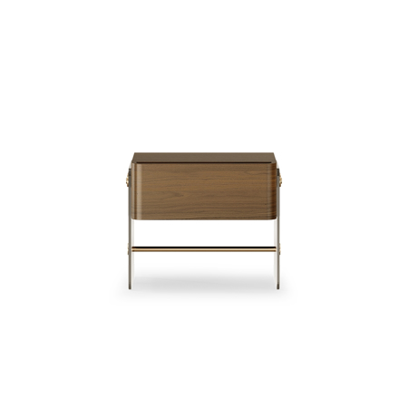 Hodge Nightstand, Matte Walnut Wood