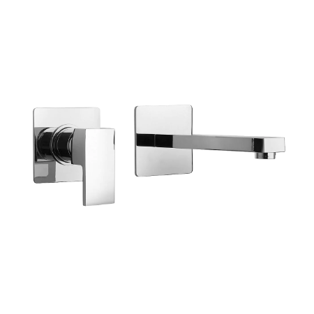 Corsini Single Handle 8" Wall Mount Bathroom Sink Faucet Polished Chrome
