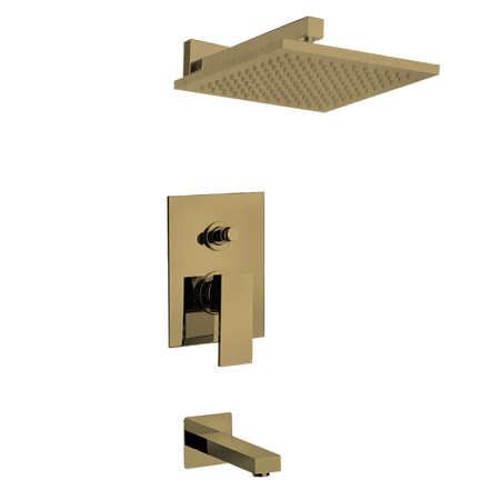 Quadro Pressure Balance Tub & Shower Matt Gold