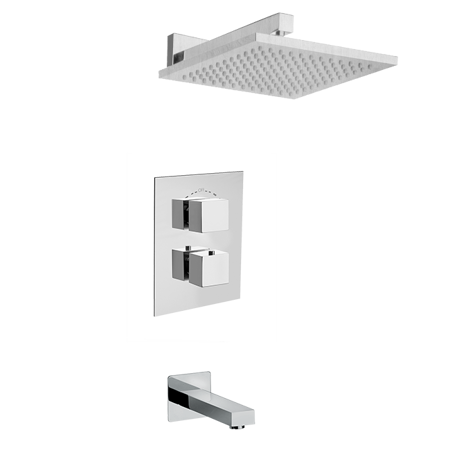 Quadro Thermostatic Tub & Shower Chrome