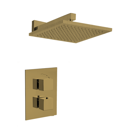 Quadro Thermostatic Shower Matt Gold