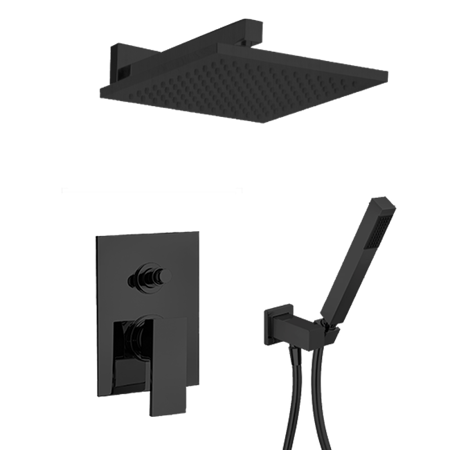 Quadro Pressure Balance Hand Shower Matt Black