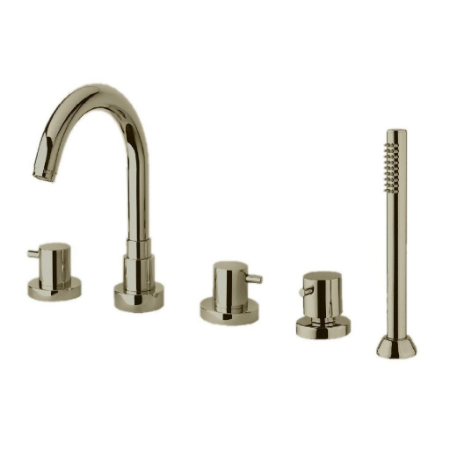 Elba Roman Tub With Lever Handles And Diverter With Hand Held Shower  Brushed Nickel
