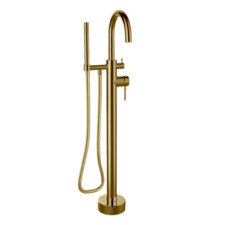 Elba Floor Mounted Tub Filler Matt Gold