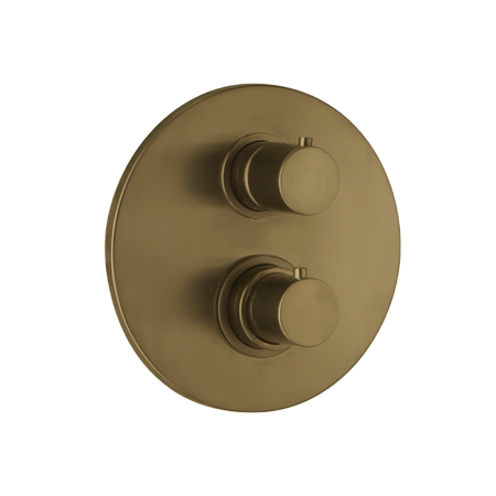 Elba Thermostatic Valve With 3/4" Ceramic Disc Volume Control Matt Gold