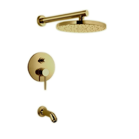 Elba Pressure Balance Tub & Shower Matt Gold