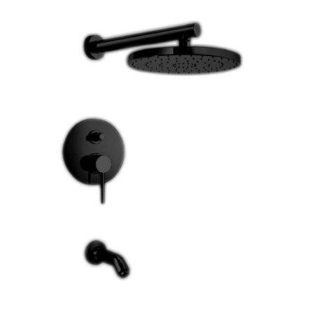 Elba Pressure Balance Tub & Shower Matt Black