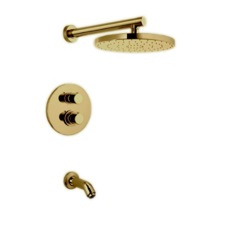 Elba Thermostatic Tub & Shower Matt Gold