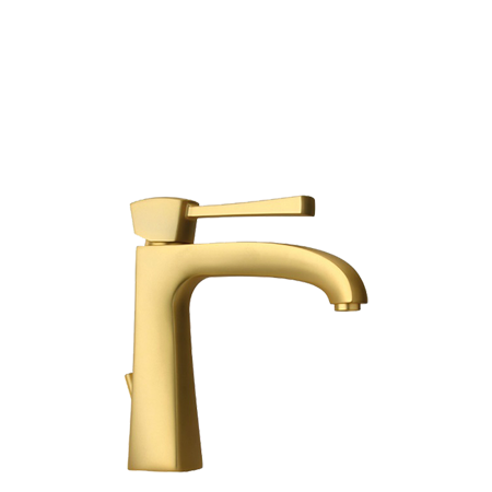 Lady Single Handle Lavatory Faucet With Lever Handle Matt Gold