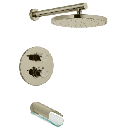 Morgana Thermostatic Tub & Shower Brushed Nickel