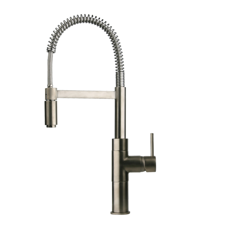 Single Handle Pull-down kitchen Faucet Spout Rotates Brushed Nickel