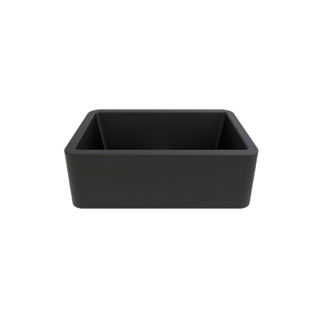 Single Basin Front Apron Sink in Black Metallic
