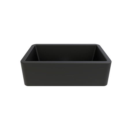 Single Basin Front Apron Sink in Black Metallic