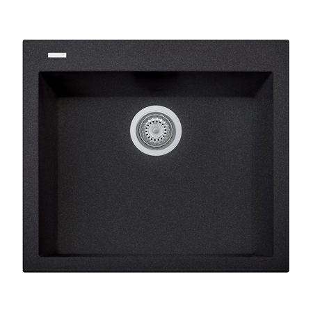 LaToscana Plados 23" x 20" Single Basin Granite Drop-In Sink in Black