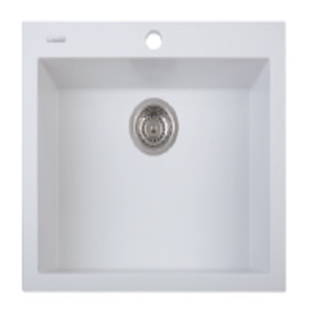 LaToscana Plados 23" x 20" Single Basin Granite Drop-In Sink in Milk White