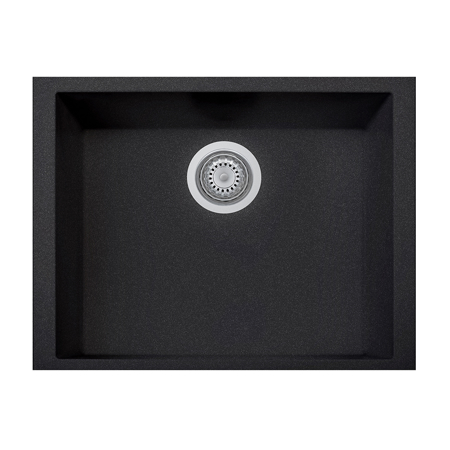 LaToscana Plados 23" x 18" Single Basin Granite Undermount Sink in Black