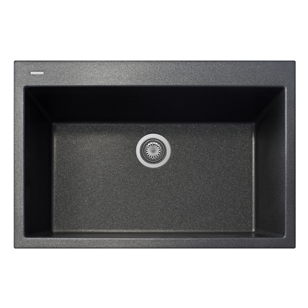 LaToscana Plados 33" x 22" Single Basin Granite Drop-In Sink in Black