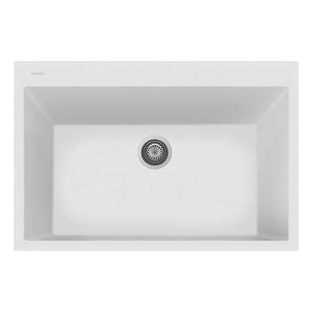 LaToscana Plados 33" x 22" Single Basin Granite Drop-In Sink in Milk White