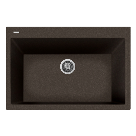 LaToscana Plados 33" x 22" Single Basin Granite Drop-In Sink in Brown