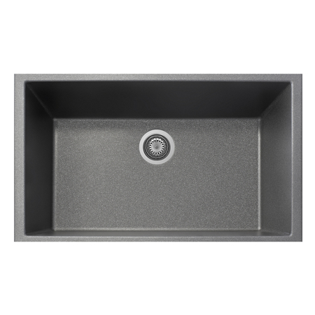 LaToscana Plados 33" x 22" Single Basin Granite Undermount Sink in a Titanium Finish