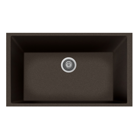 LaToscana Plados 33" x 22" Single Basin Granite Undermount Sink in Brown