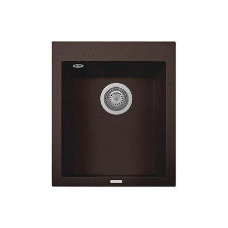 LaToscana Plados 16'' x 20'' Single Basin Granite Drop-In Sink in Brown Finish