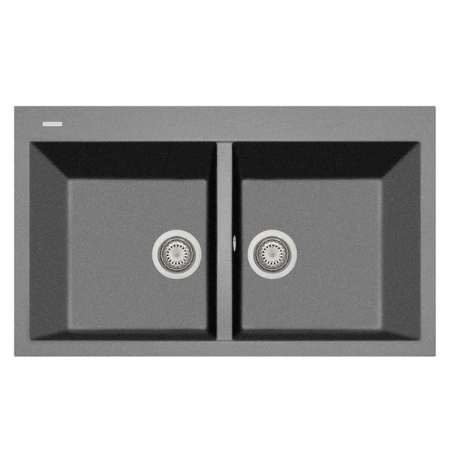 LaToscana Plados 34" x 20" Double Basin Granite Drop-In Sink in a Titanium Finish