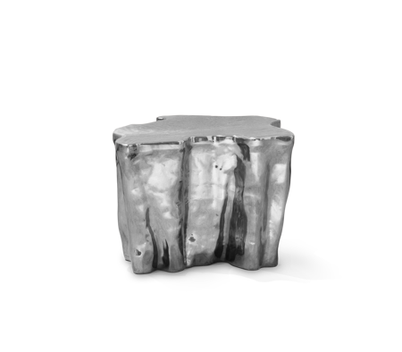 EDEN CERAMIC SILVER SIDE TABLE