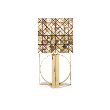 PIXEL ANODIZED GOLD LEGS CABINET