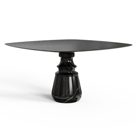 PIETRA SQUARE NERO MARQUINA DINING TABLE