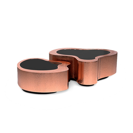 WAVE HAMMERED COPPER CENTER TABLE BIG