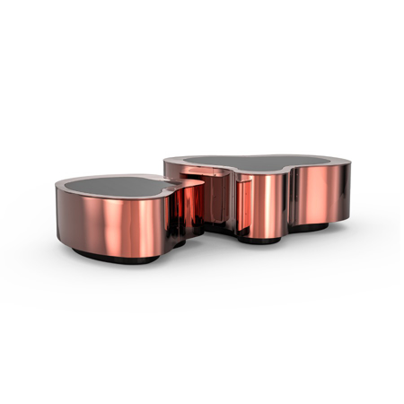 WAVE POLISHED COPPER CENTER TABLE SMALL