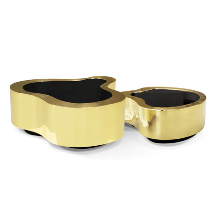 WAVE POLISHED BRASS CENTER TABLE BIG