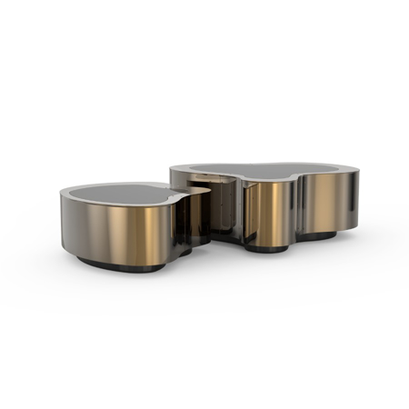 WAVE POLISHED PATINA CENTER TABLE SMALL