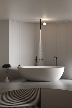 Apollo 03 Brass Ceiling Showerhead Complete With LED Lighting