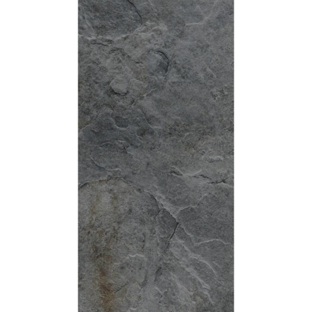 Rocks Silver Black 12" x 24" 3/8" Natural Porcelain Tile