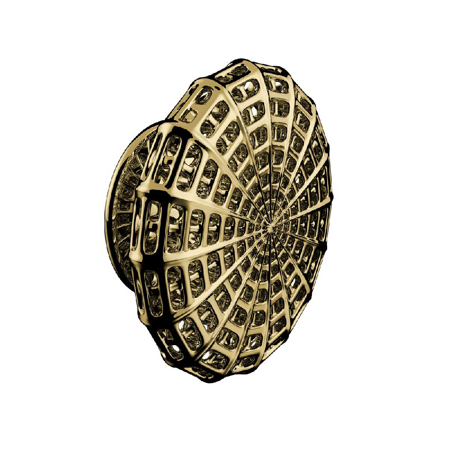 Architectural Ross Lovegrove Door Knob, Hero Mirror Gold