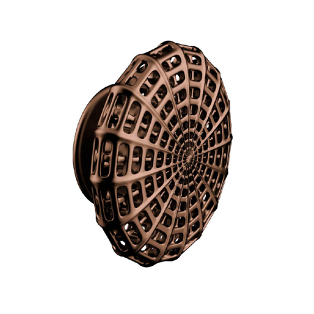 Architectural Ross Lovegrove Door Knob, Pure Grain Copper