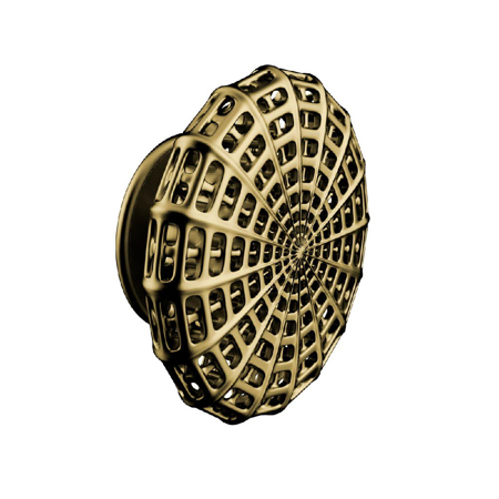 Architectural Ross Lovegrove Door Knob, Pure Grain Gold