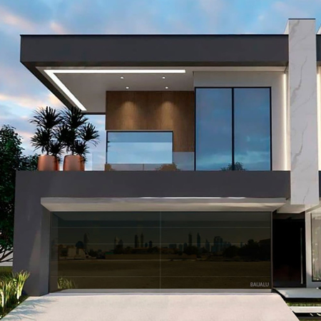 Frameless Glass Garage Door Moderno Black Badge 8' x 9'