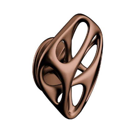 Aeroflow Ross Lovegrove Door Knob, Pure Grain Copper