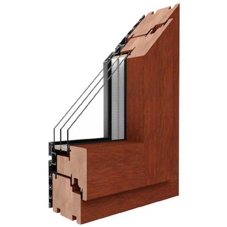 Wood-Aluminum Window Duoline 2 11/16"