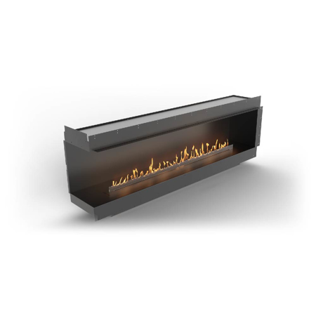Left Corner Fireplace With FLA4+ 78.3" Burner, Forma 92"