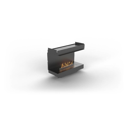 Three-Sided Bioethanol Fireplace with Prime Fire 31 1/8" Burner, Forma 40"