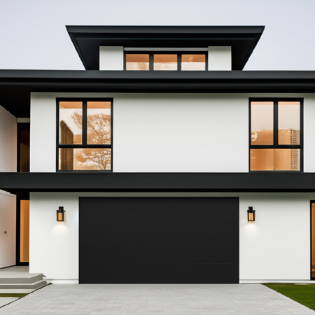 Black Smooth Steel 16'x7' Insulated Garage Door