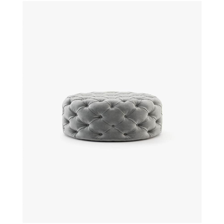 Round Bur Pouf, Vienna Light Grey