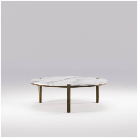 Corner Coffee Round Table Walnut Standard Marble